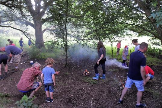 school doing bushcraft fires